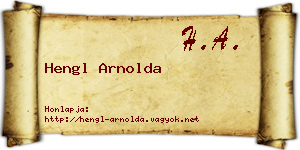Hengl Arnolda névjegykártya